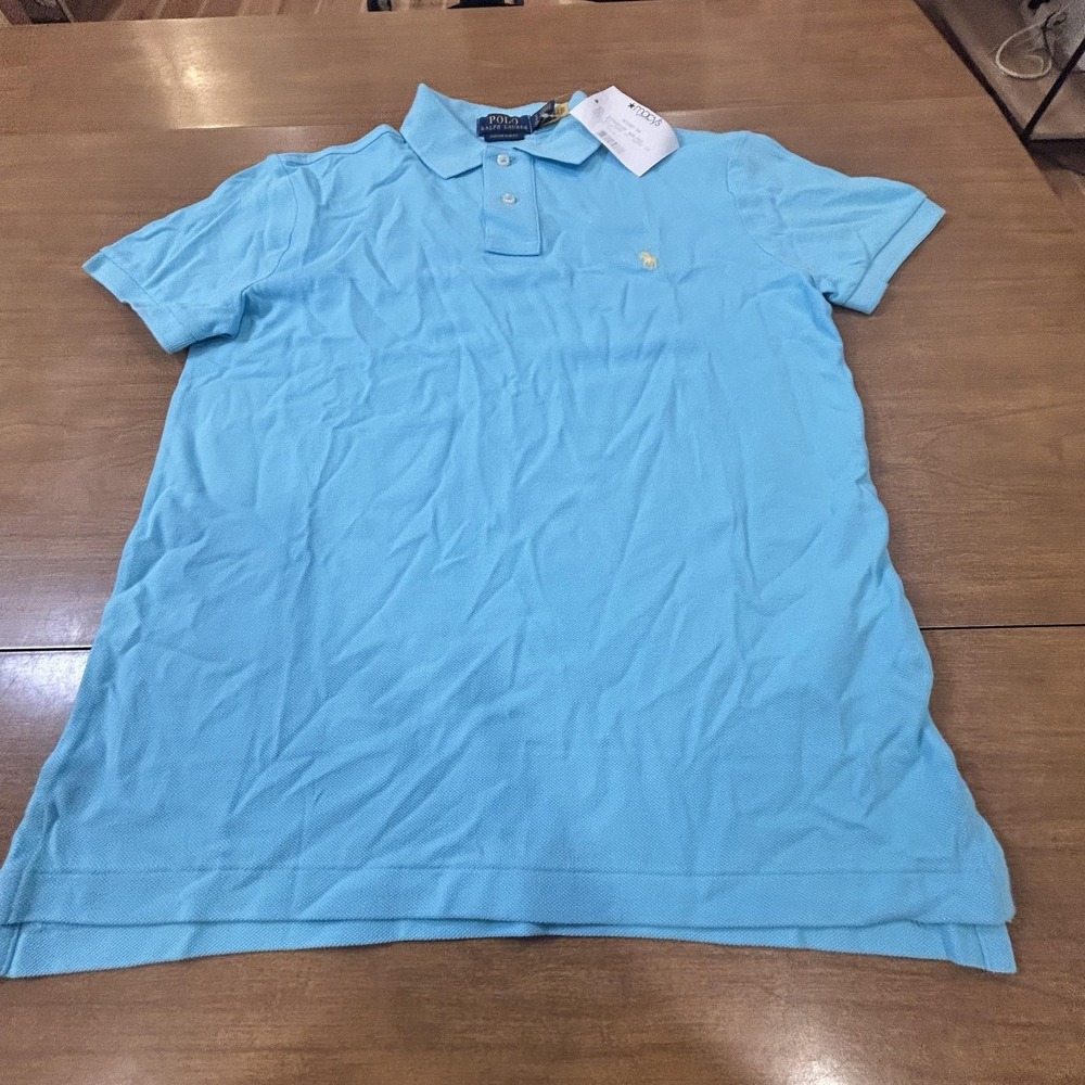 Polo Ralph Lauren Polo Shirt Mens S Teal Preppy Custom Slim Fit Cotton Pony NWT